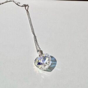 Swarovski Heart Aurore Boreale Crystal Pendant Necklace